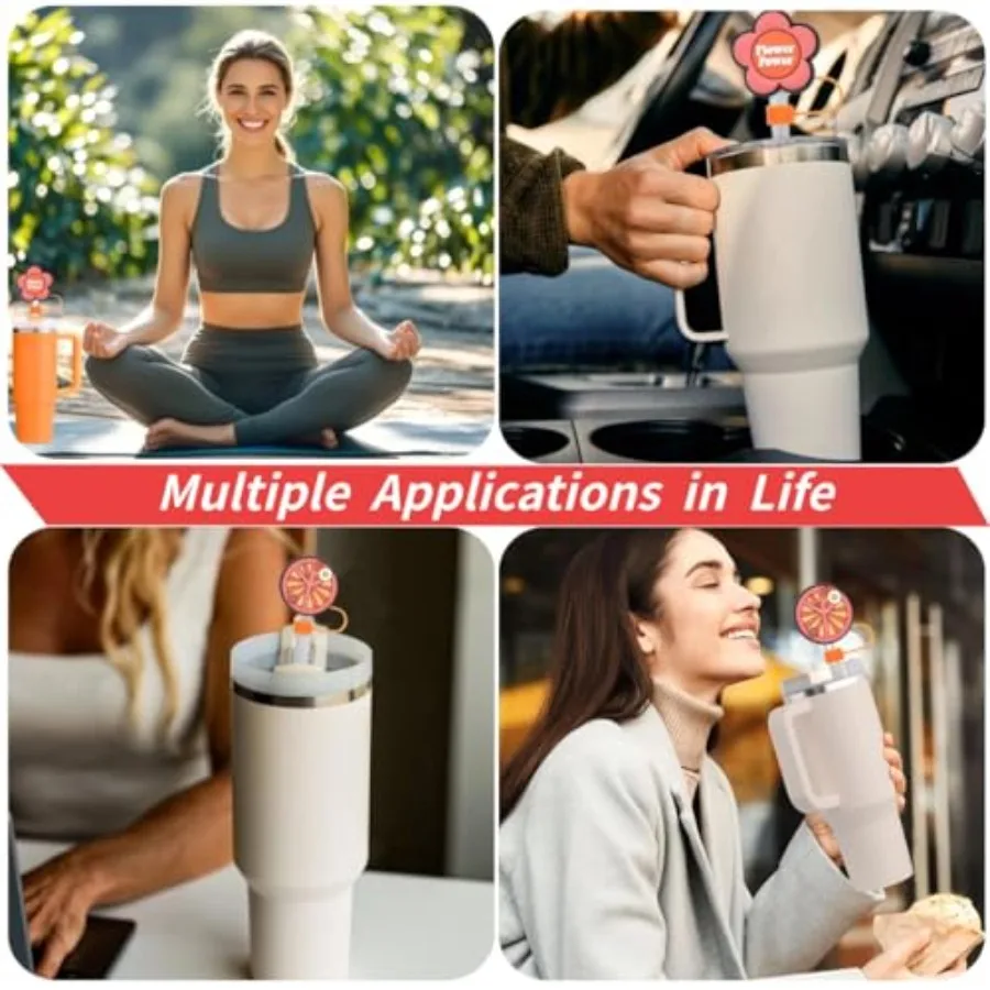 9 Stück süße Strohtoppe 30 Unzen 40 Unzen Tumbler 10 mm wiederverwendbares süßes Zubehör für Stanley Cup Strohabdeckung kann für verschiedene Occ geeignet