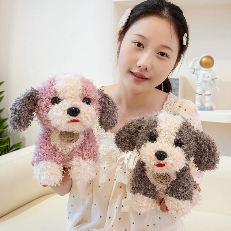 23 cm mooie teddyhond knuffels met krullend haar, zacht knuffeldier, cadeau voor alle leeftijden