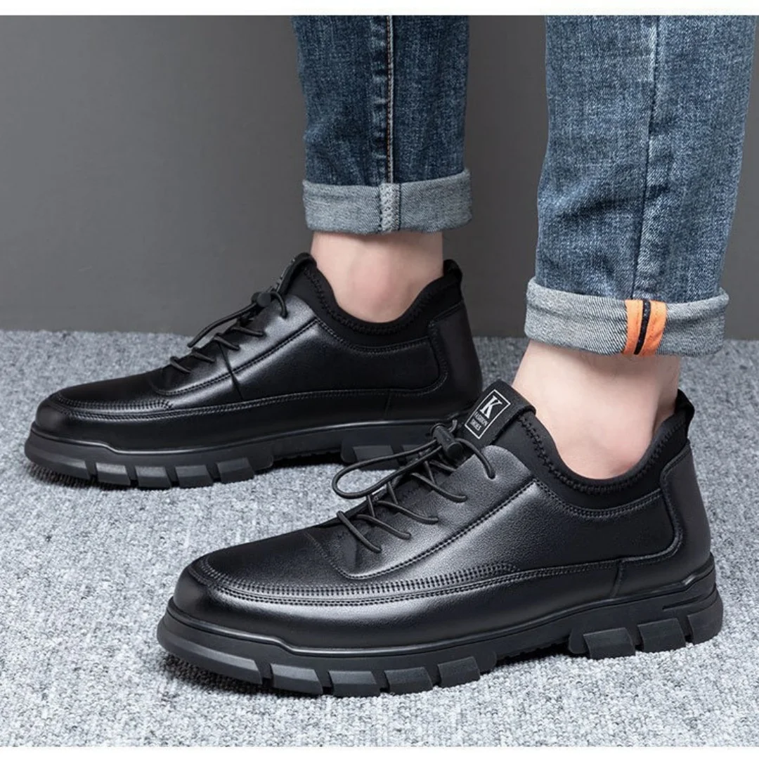 

New men's leather shoes, business formal leather shoes, black casual British sports leather shoes, soft leather shoes
