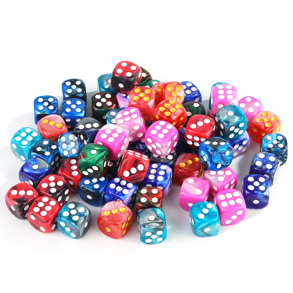 

10pcs 12mm Rounded Corner Dice Two Tone Color Dice for Tabletop Game Family Party Entertainment Supplies