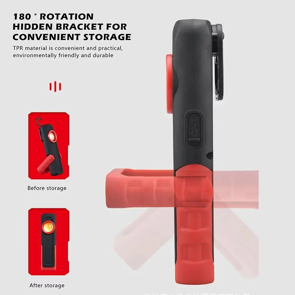 

500LM Brightness Car Detailing Tools Magnetic Grip 2400mAh Battery Car Paint Finish Lamp with Hook USB Flashlight