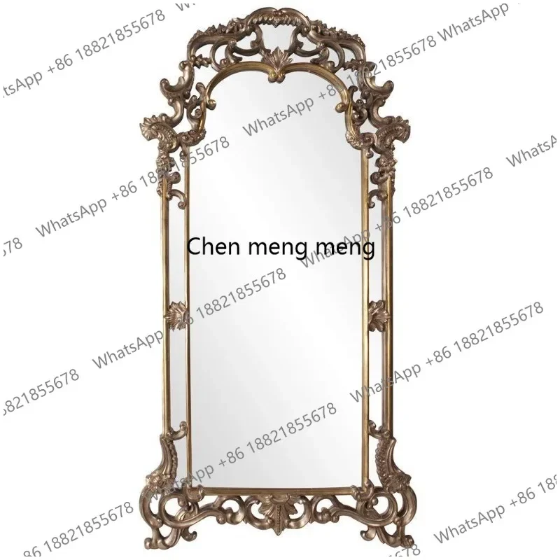 

F150 European and American light luxury full body floor luxury carved clothing store fitting mirror decorative mirror