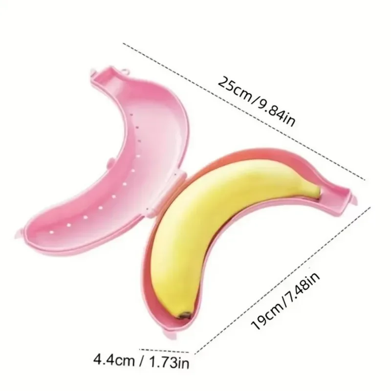 1PC Travel Outdoor Portable Banana Shape Protective Case Creative Plastic Banana Fruit Storage Case