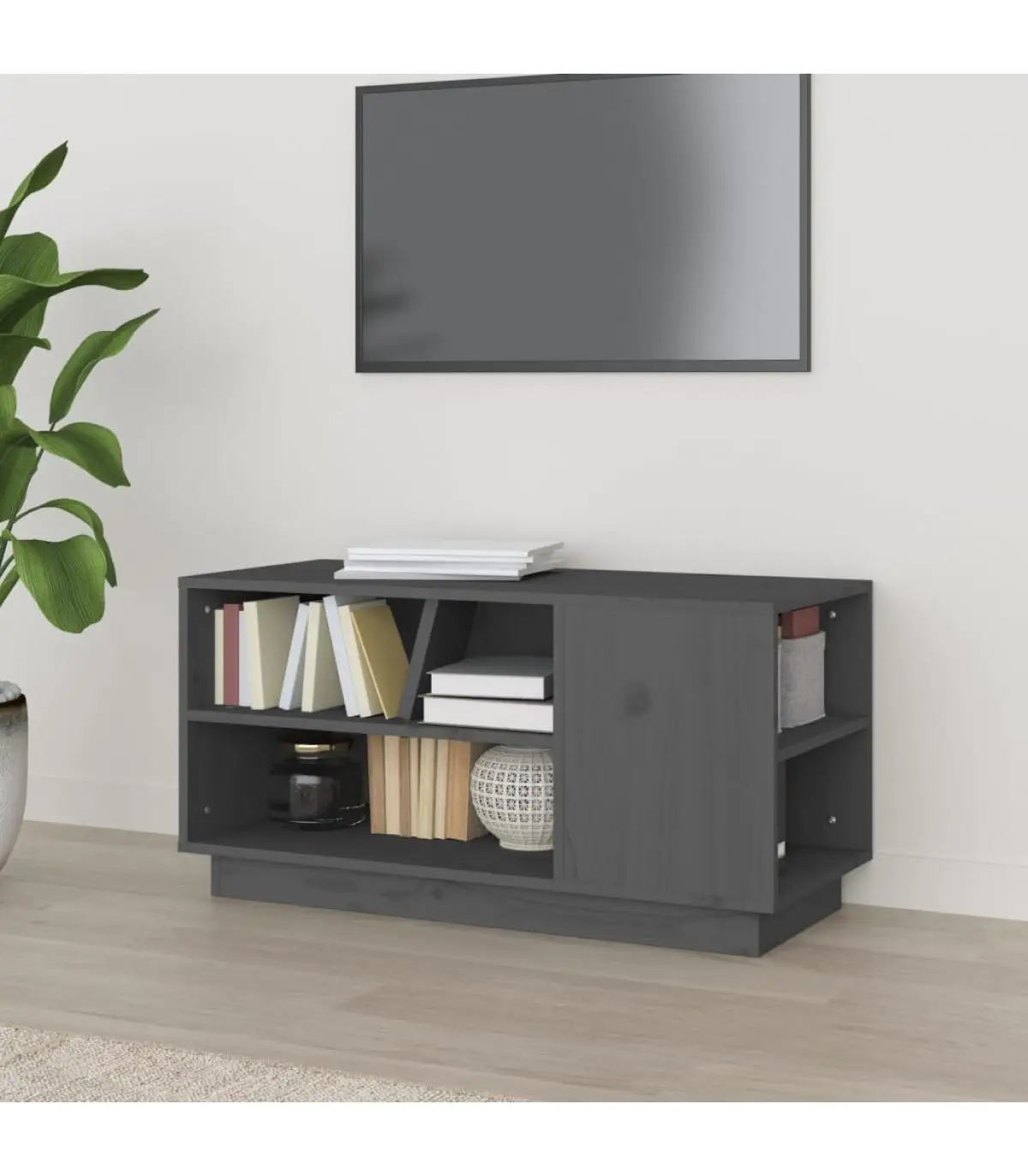 Furniture TV furniture solid pine wood Gray 80x35x40,5 cm