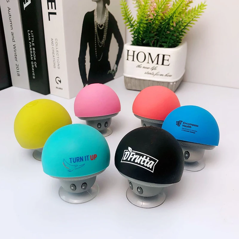 Cartoon Mini Bluetooth Mushroom Speaker High Quality Waterproof Bluetooth Speaker High Volume Mobile Phone Holder Speaker
