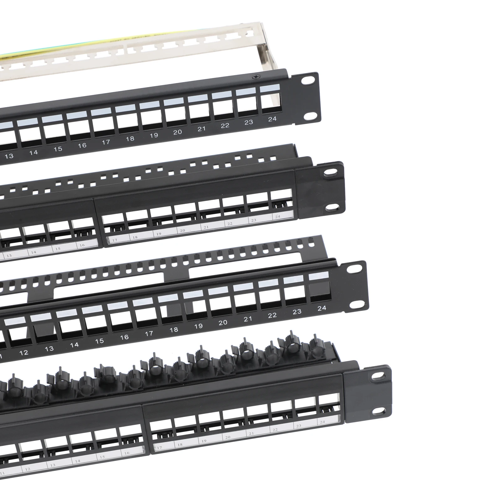 

24-портовая 19-дюймовая патч-панель RJ45 Cat6/Cat6A с съемной задней планкой и планкой для организации кабелей, сетевая патч-панель с RJ45-разъемами