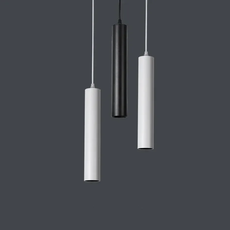 

Tube lamp Kitchen Island Dimmable LED Pendant Lamp Long Dining Room Shop Bar Decoration Cylinder Pipe Pendant Light Kitchen Lamp