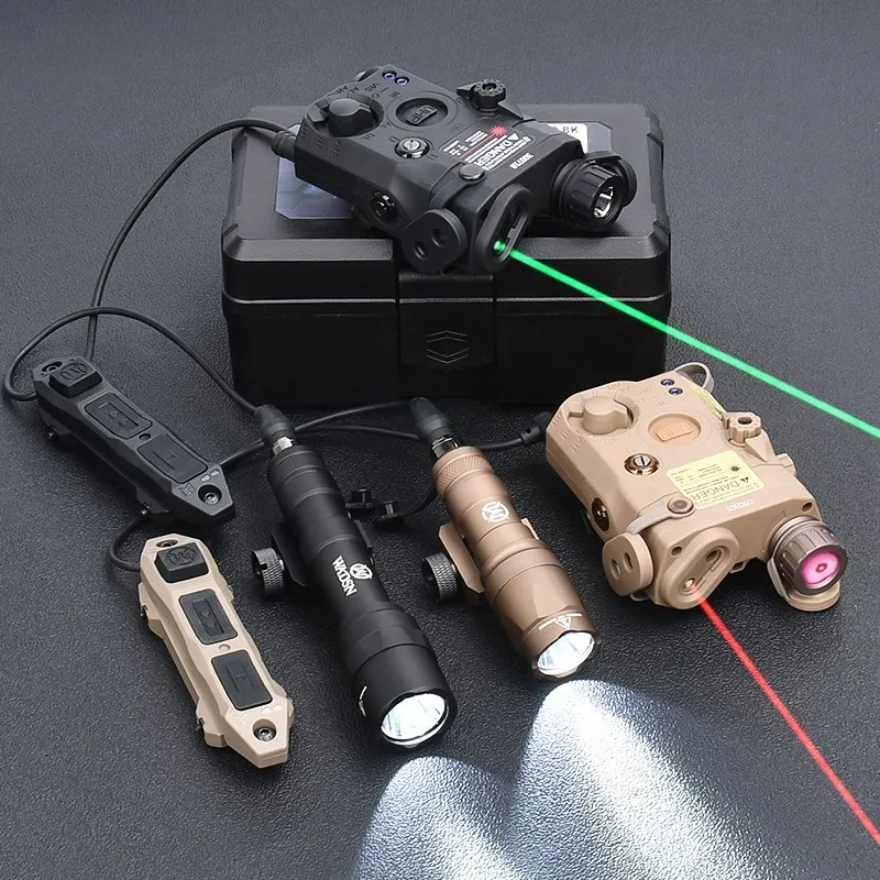 WADSN PEQ Infrared Lighting Red Green IR Laser M300 M600 M300C M600U Tactical Flashlight Dual Pressure Switch Hunting Weapon Set