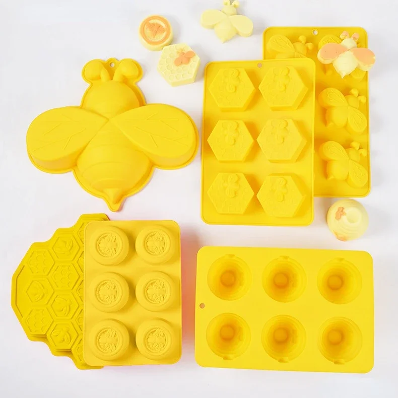 Porous Honeybee Silicone Baking Mold More Style Honeycomb DIY Chocolate Candy Jelly Ice Making Set Cake Decor Soap Candle Mould