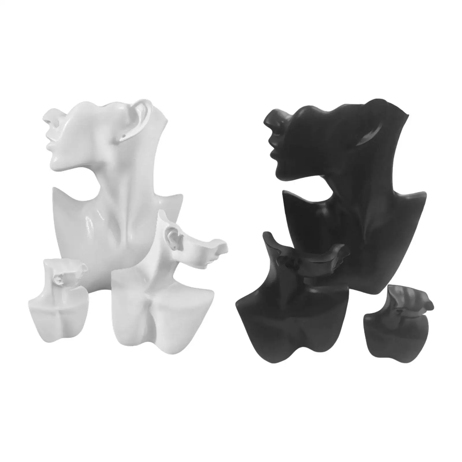 

3 Size Jewelry Display Mannequin Kit for Earrings Collection Side View