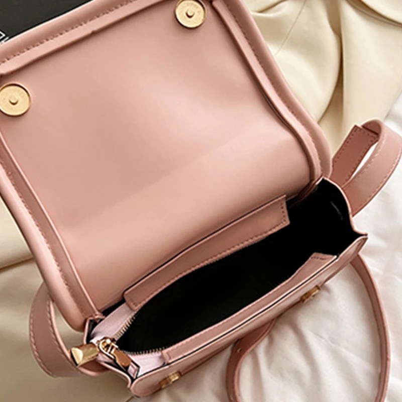 Kontrast Farbe Leder Umhängetaschen für Frauen 2023 Mode Klappe Taschen Frauen Einfache Schulter Tasche Damen Luxus Handtaschen