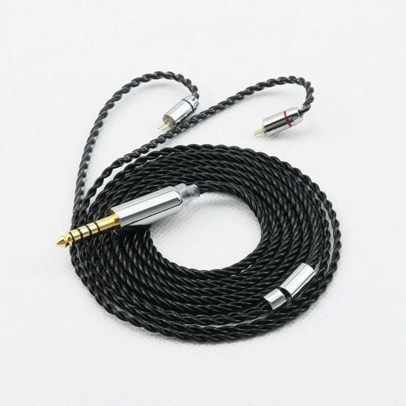 4 Strand Black Silver Plated Coppered Auditory Cable Enhances Sound 120-125cm 77JC