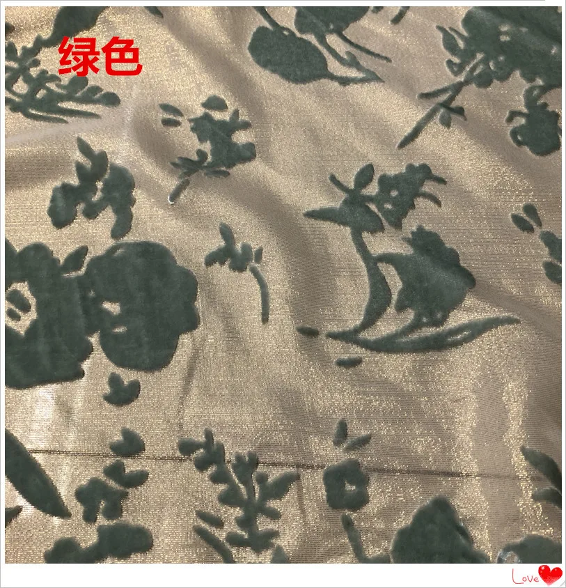 High-end multicolor jacquard gold floral silk velvet, silk base, slightly sheer, perfect for qipao, dresses, and skirts