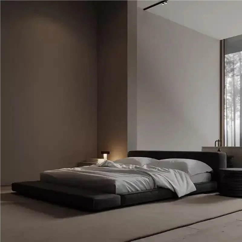 

Ltalian Style Tatami Bed Black Minimalist Twin Confortable Modern Bed Wedding Fashionable High End Cama Casal Bedroom Furniture
