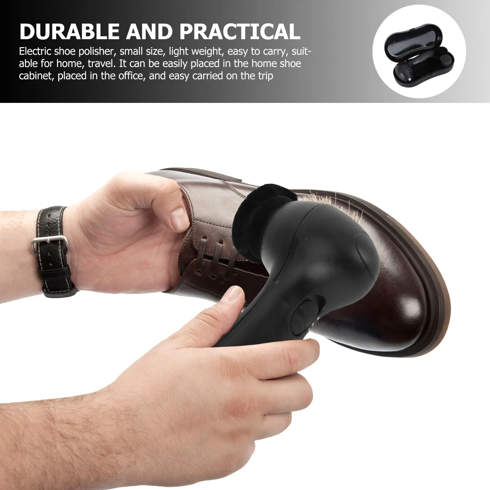 

1 Set Electric Shoe Polisher Brush Care Cleaner 4 Replacement Brushes Black 12V Cordless Machine Kit Gift Friends Family