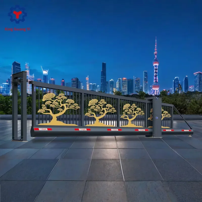 Automatic Stainless Steel Grill Design Aluminum Driveway Main Door Metal Fencing Trellis Sliding Gates for School Entrance