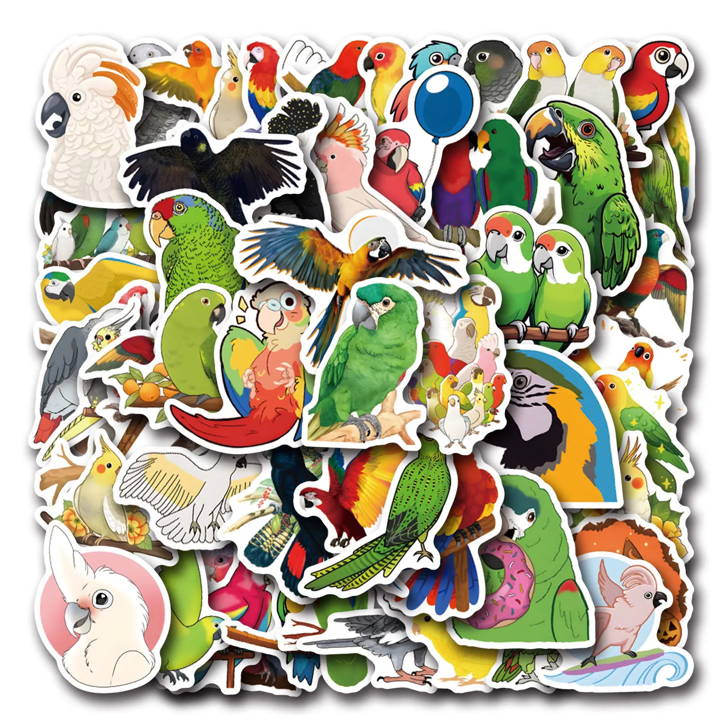 10/27/54 Stück Papagei Graffiti Aufkleber für DIY Dekor Briefpapier Koffer Wasserflasche Telefon Laptop Skateboard Scrapbooking