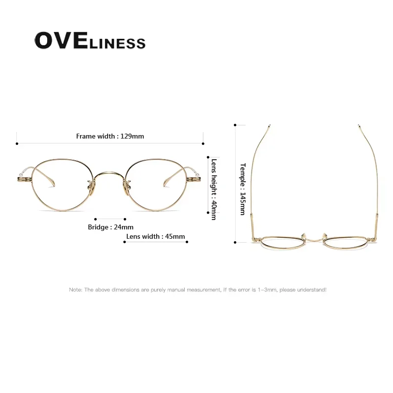 2025 pure Titanium Glasses Frame Men Round  Retro Eyeglasses Frame Women Korea Luxury Brand Eyewear