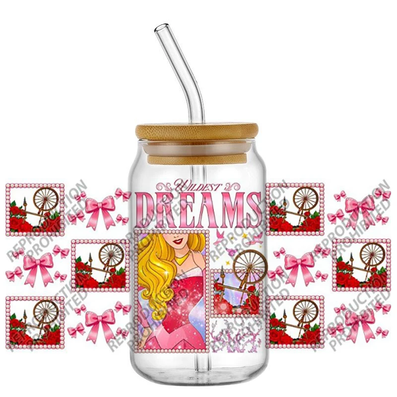 Mixed Cartoon Princess Waterproof Vinyl Decals Stickers for Laptop Water Bottle Tumblers Transfer Sticker DIY 16oz Cup Decor view 4