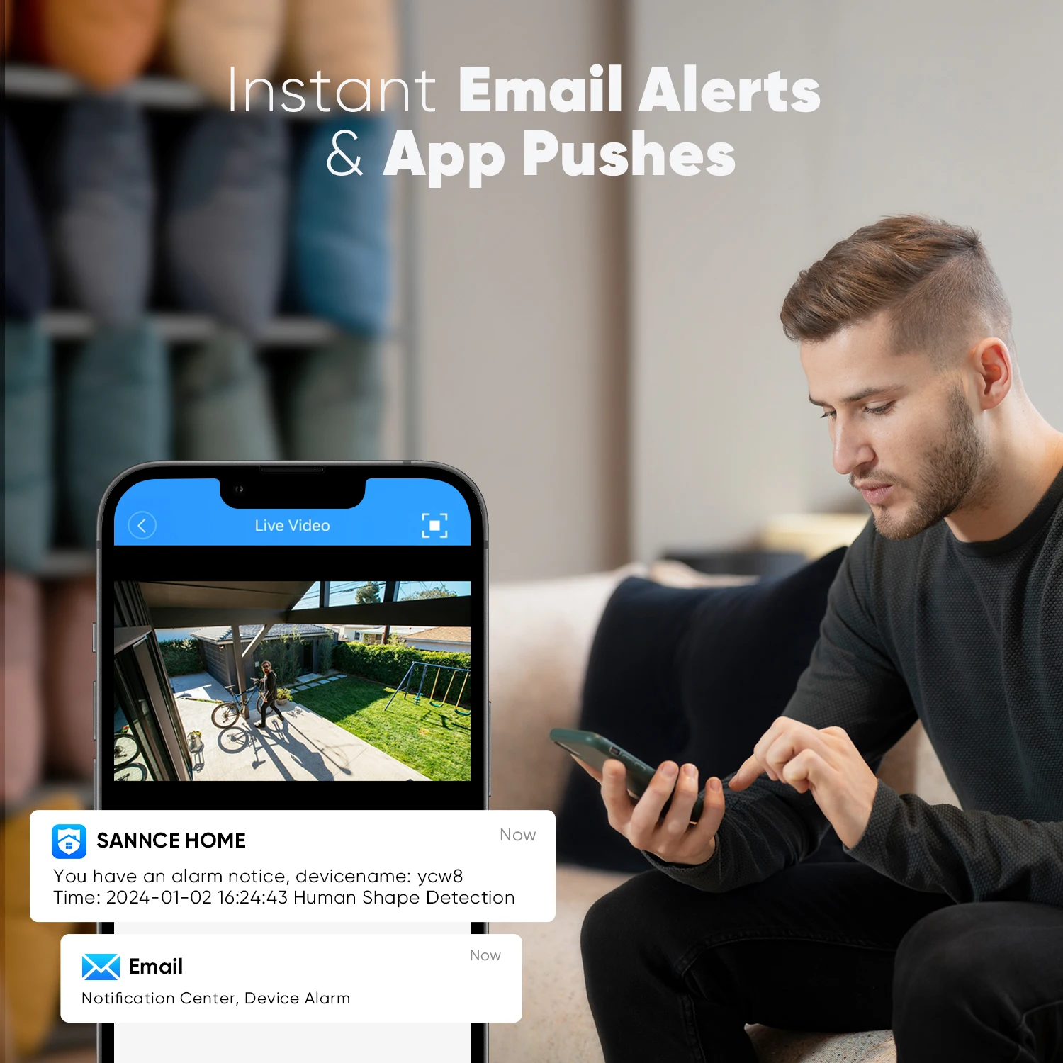 SANNCE 4pcs 풀 컬러 나이트 비전 1080P 총알 유선 보안 카메라 야외 컬러 나이트 비전 스마트 모션 감지