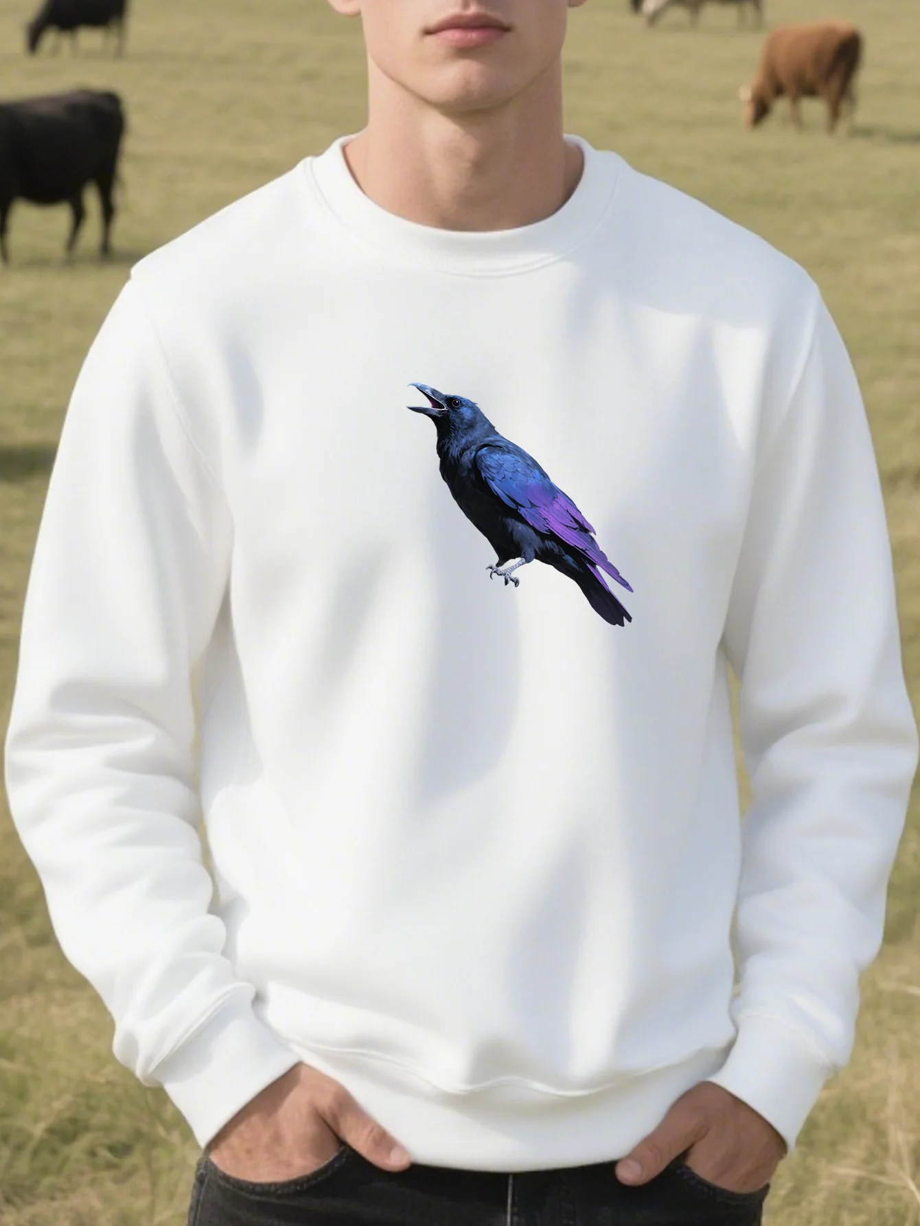 

Bird Graphic Printing Autumn and Winter Men's and Women's Sweatshirts Casual Loose Outdoor Street Sports Training Brand Fashion