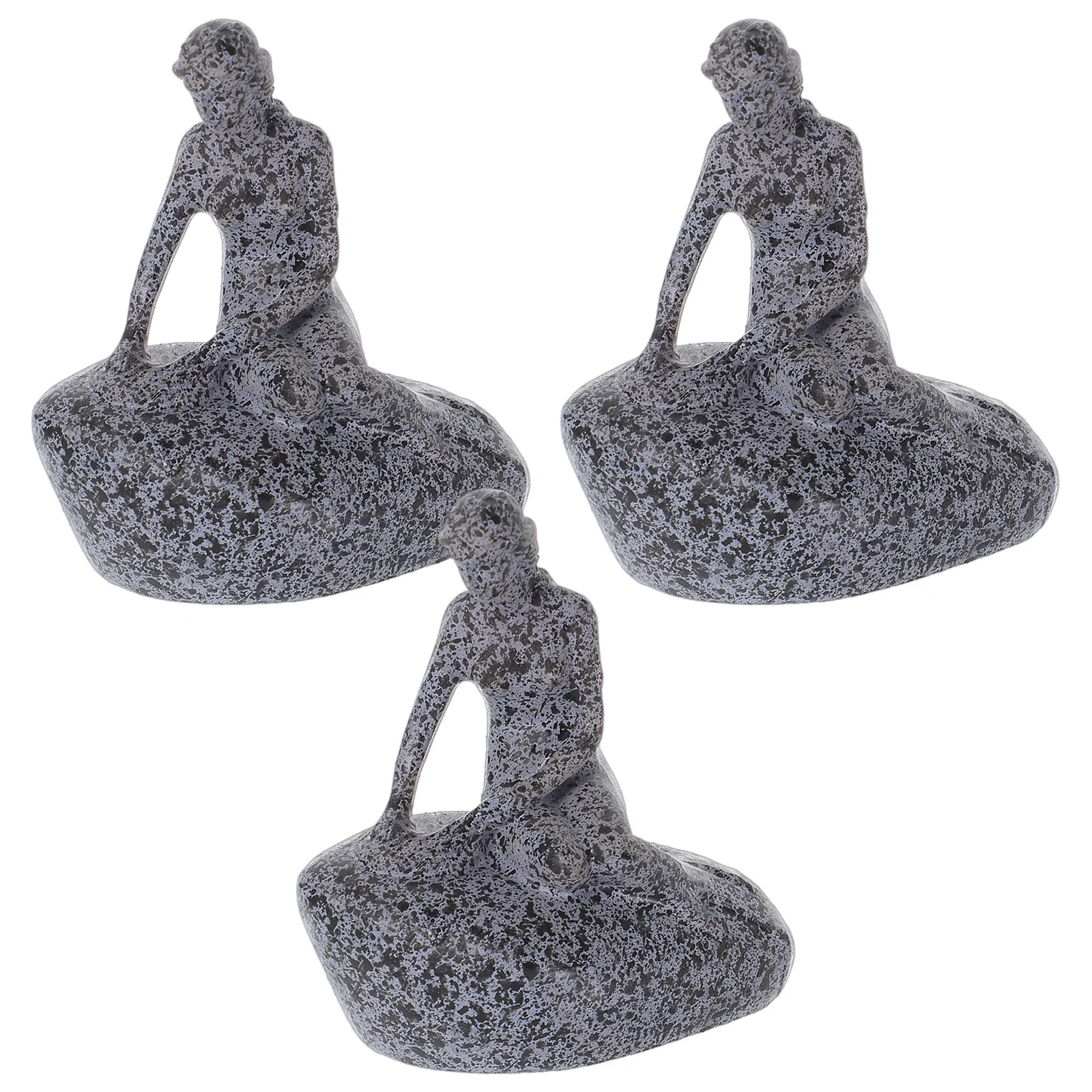 

3Pcs Mermaid Resin Sculptures Mini Garden Decor Ocean Figurines Ornament Unique Desktop Bookshelf Side Decoration Souvenir