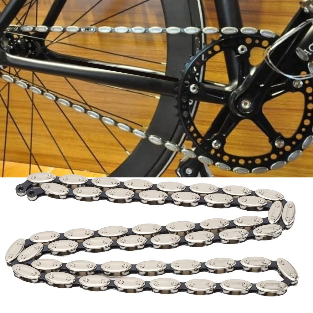 

Цепь для велосипеда с одной скоростью, 100 звеньев, из марганцевой стали, серебристая, с застежкой, для фикс-гир велосипедов