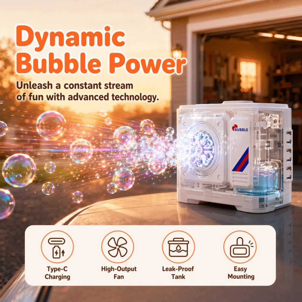 Rechargeable Bubble Machine Leak Resistant Leak-Proof Bubble Maker Cooling Air Function Cooling Fan Bubble Camera