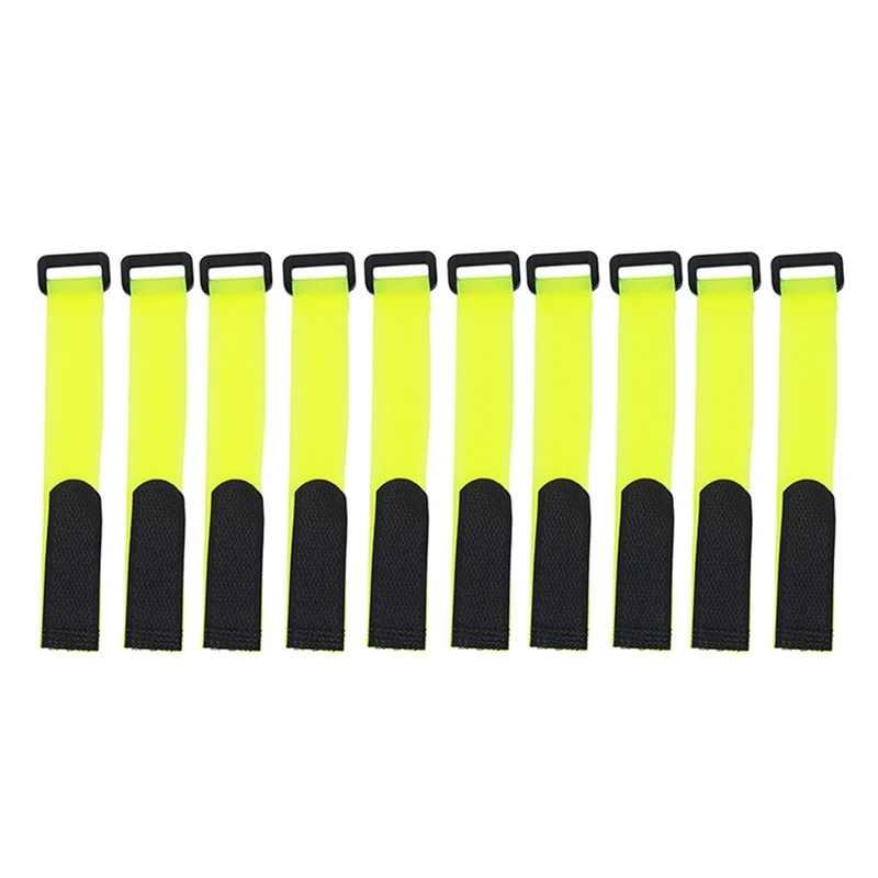 10pcs/set Velcro Tie Reusable Fishing Rod Tie Holder Strap Suspenders Fastener Hook Loop Cable Fishing Tackle Box Accessories