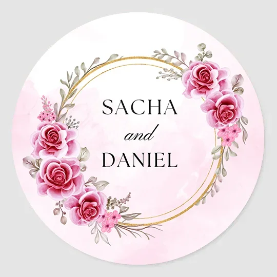 Personalized Wedding Stickers, Custom Thank You Label Sticker