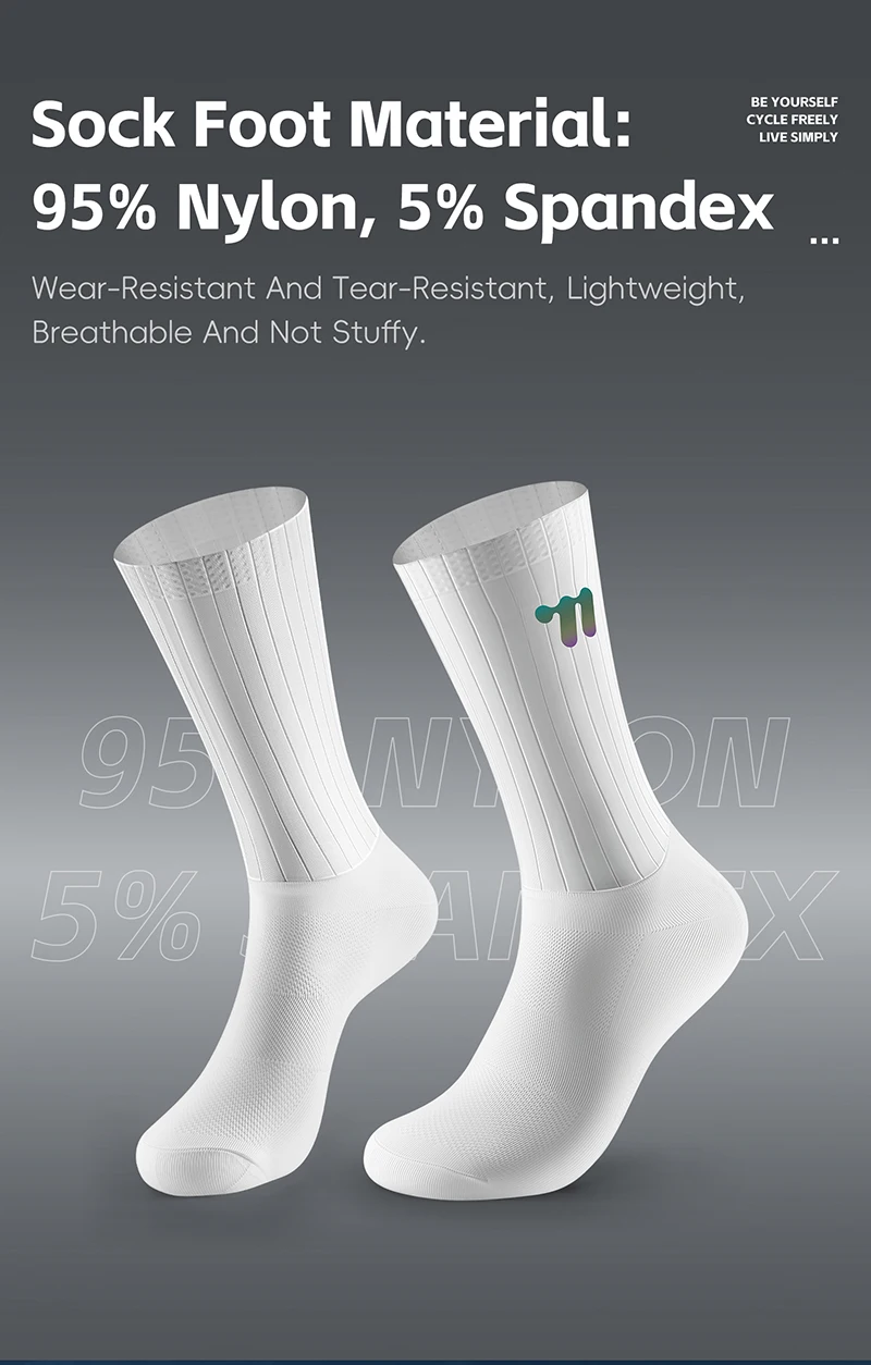 WEST RADFAHREN Sommer Aero Socken Whiteline Radfahren Socken Anti Slip Silikon Männer Fahrrad Sport Laufen Fahrrad Socken Calcetines Ciclismo – Detail 6