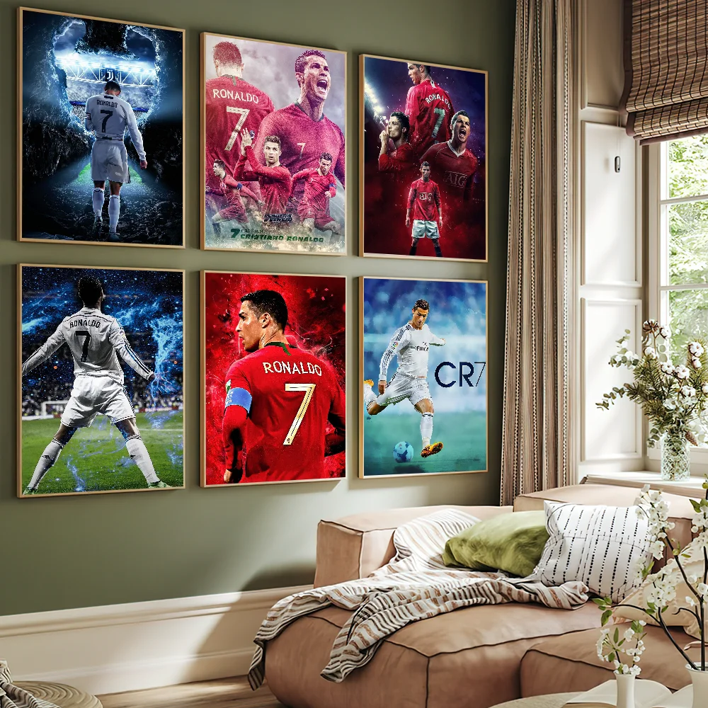 Hot Portugal Footballer C-Cristiano R-Ronaldo Poster Art Wall Painting Stickers Small Decor Aesthetic Bar Coffee House Indoor