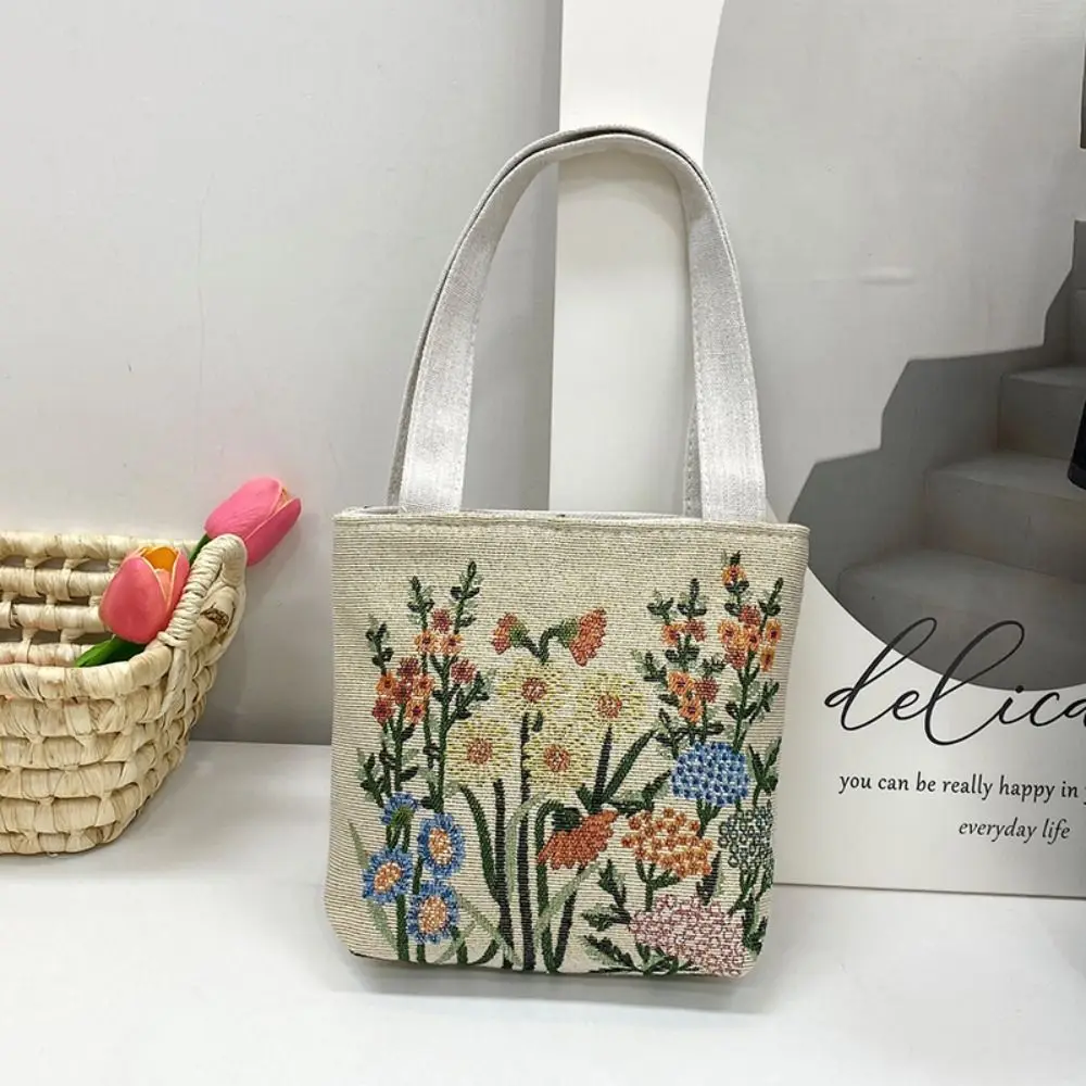 

Сумка-тоут из холщовой ткани с вышивкой бабочек, птиц и кроликов в этническом стиле, большая вместительная сумка для мамы, сумка через плечо с цветочным узором, для шопинга