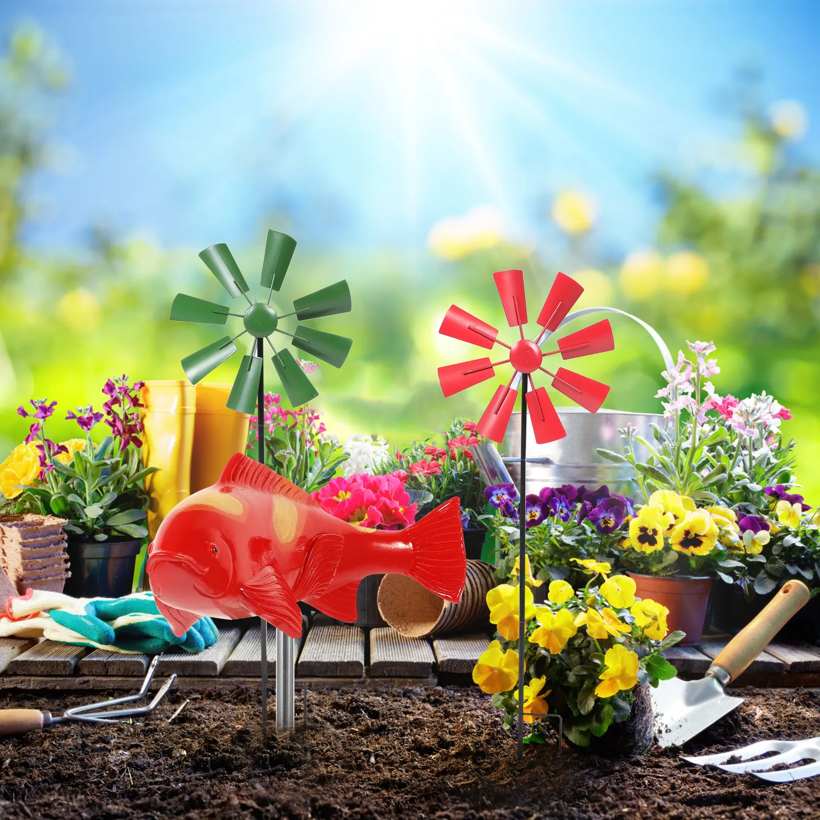 

Садовая скульптура из смолы в виде карпа, уличная декоративная фигурка рыбы для двора, украшение для пруда, яркие натуральные цвета, устойчивая к выцветанию, водонепроницаемая, для сада