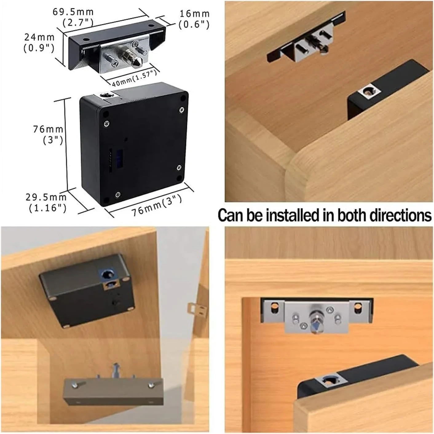 Smart Lock Drawer Lock Smart Drawer Lock Keyless Invisible Electronic Lock IC Card TTlock App Unlock Cabinet Locker Furniture