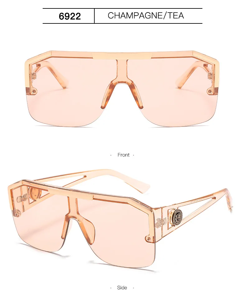 Neue Luxus übergroße Männer Sonnenbrille Marke Designer Sonnenbrille für Frauen Mode Farbverlauf quadratische Farben – Detail 13