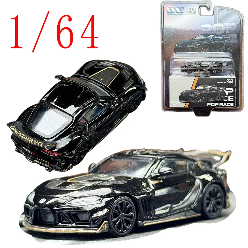 POPRACE Diecast 1/64 Escala Speedster DARWIN PRO SUPRA A90 Modelo de carro de corrida Liga Speedster Modelo de carro presente para exibição de coleção