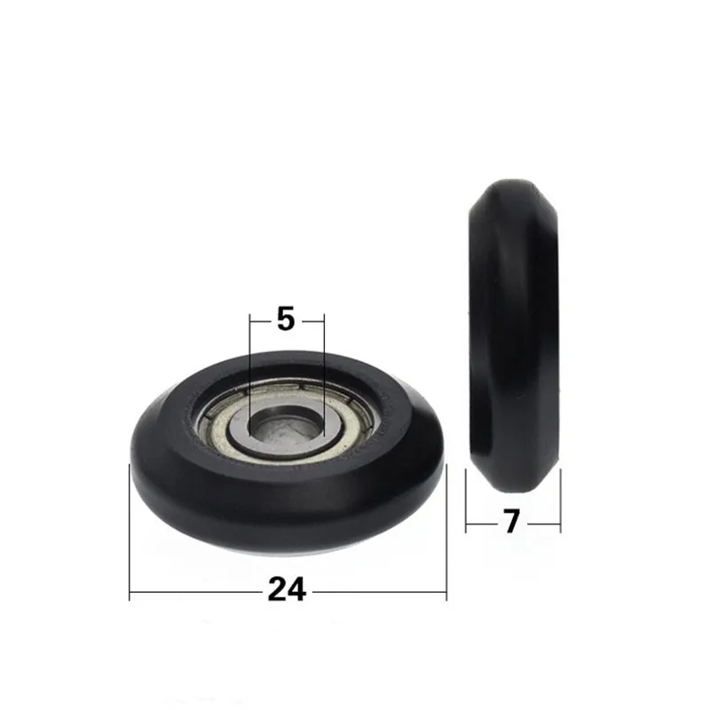 20pcs/100pcs Plastic Coated Bearing 5*24*7mm 625ZZ Pulley POM Shell Spherical roller Guide Wheel 5x24x7
