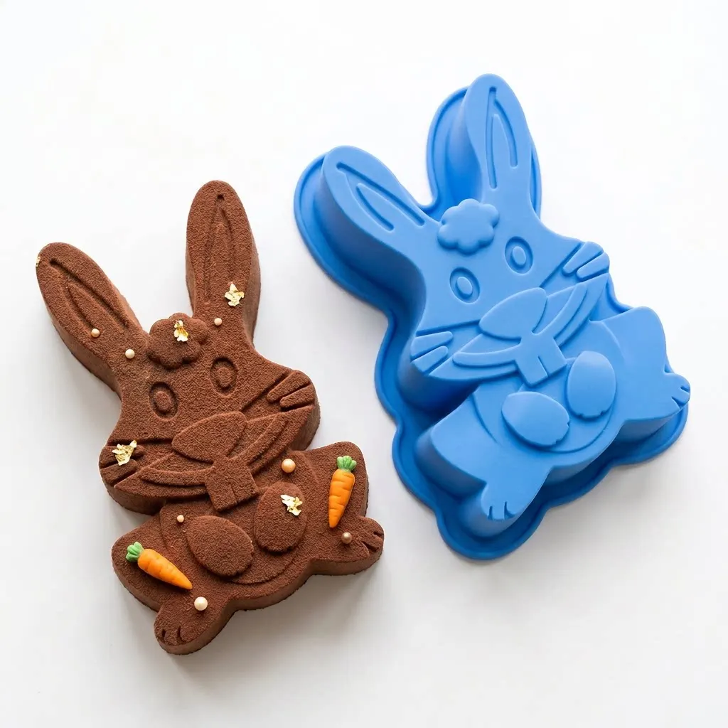 Easter Rabbit Silicone Cake Mold - DIY Baking Mould for Bread Mousse Jelly Chocolate Dessert Making