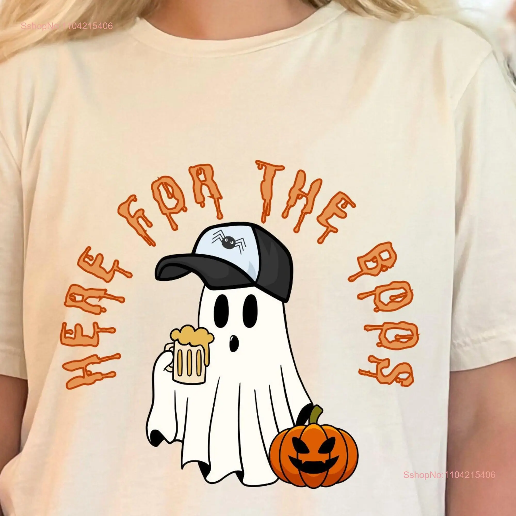 Cute GhosT T Shirt Halloween Here for the Boos Luxury Woman's Womans Fall 2024 long or short sleeves