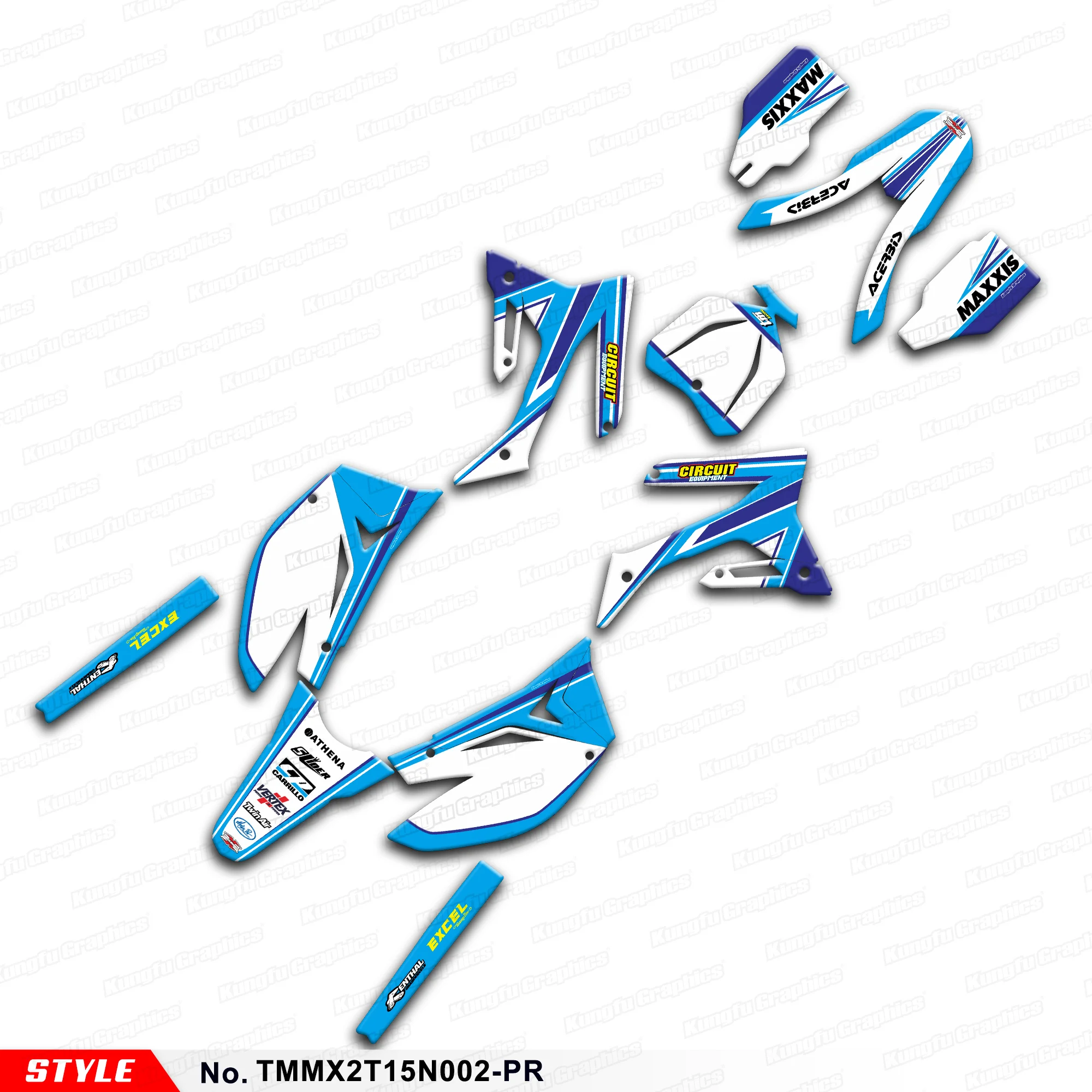 

Glossy Sticker Graphics Kit for TM Racing MX 2T 125 144 250 300 450 2015 2016 2017 2018 2019 2020 2021 Blue,TMMX2T15N002-PR