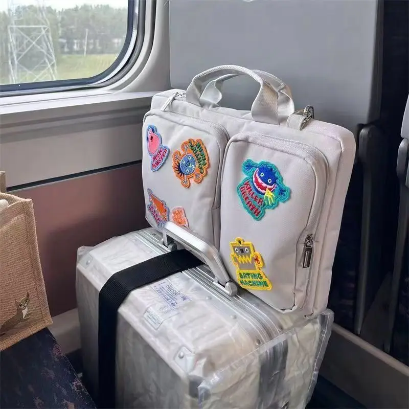 

Сумка для ноутбука с вышивкой Monster, ручной чехол для Ipad, 14/16 дюймов, женская сумка для хранения компьютерных файлов для Apple Macbook Pro/Air Trave