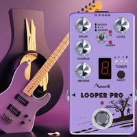 Amuzik Looper Pro Delay Chorus Reverb Looper Sintonizador Efecto Bucle superpuesto ilimitado Bajo Guitarra Pedal multiefecto Ture Bypass