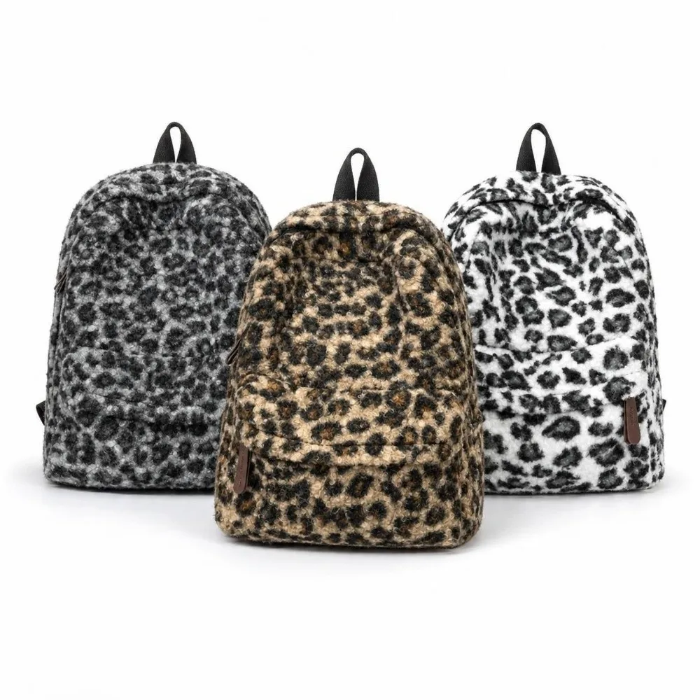 Fashion Portable Leopard Print Backpack Multi-functional Casual Backpack Large Capacity Shoulder Bag Casual Outings