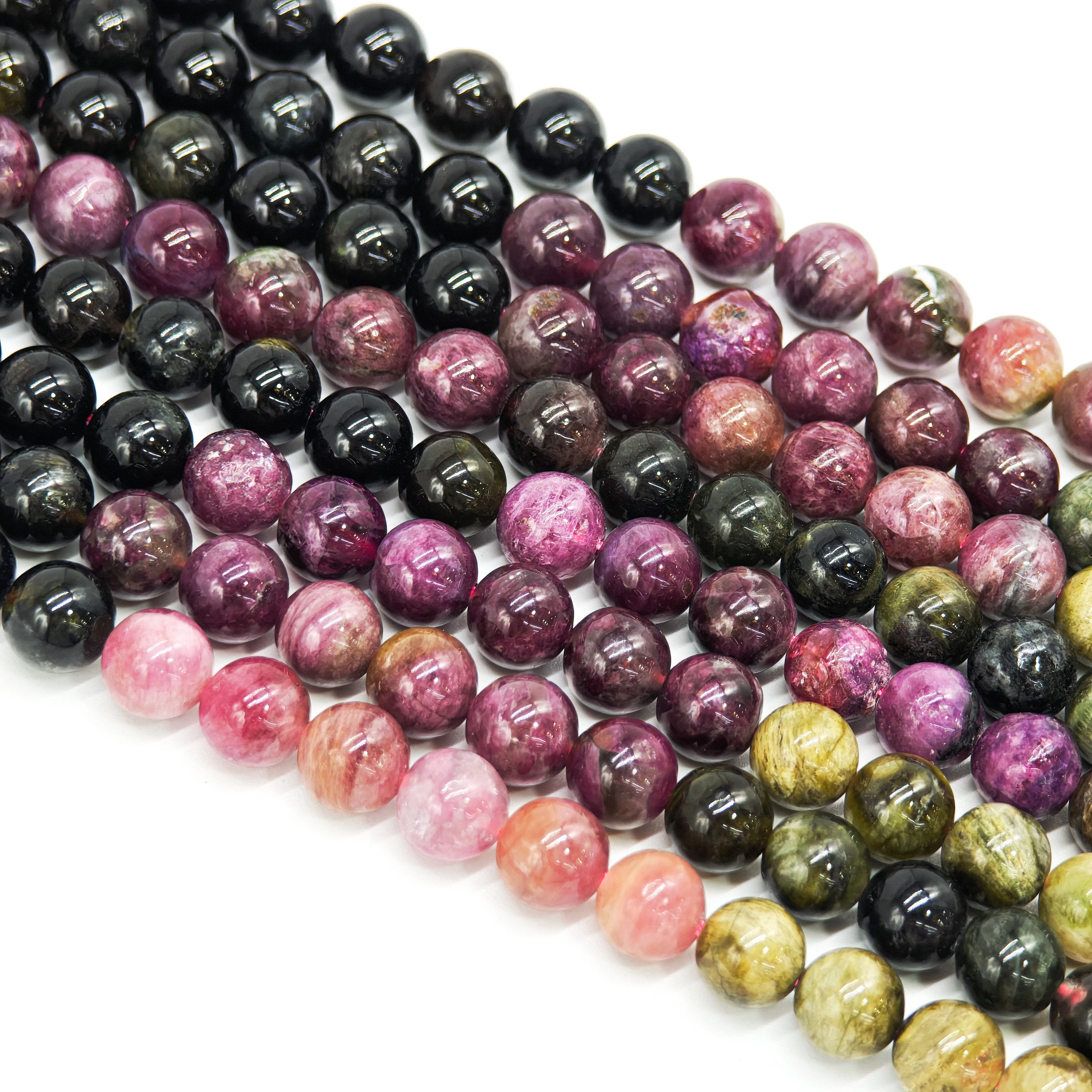 6/8/ Natural Pink Tourmaline Crystal Stone Beads Round Loose Spacer Beads For Jewelry Making Diy Earing Bracelet Accessories