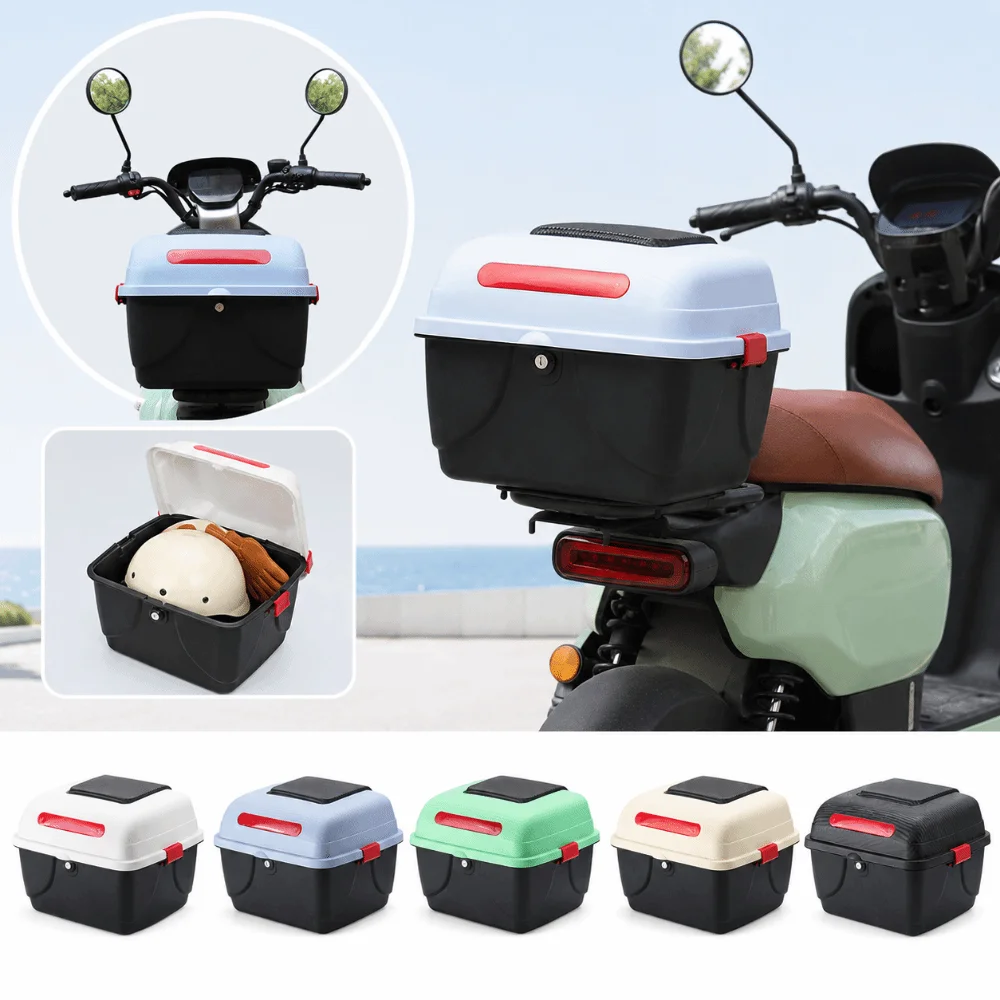 Universal Waterproof Motorcycle Trunk Plastic Lockable Motorcycle Rear Top Box Big Capacity Storage Case Commuting