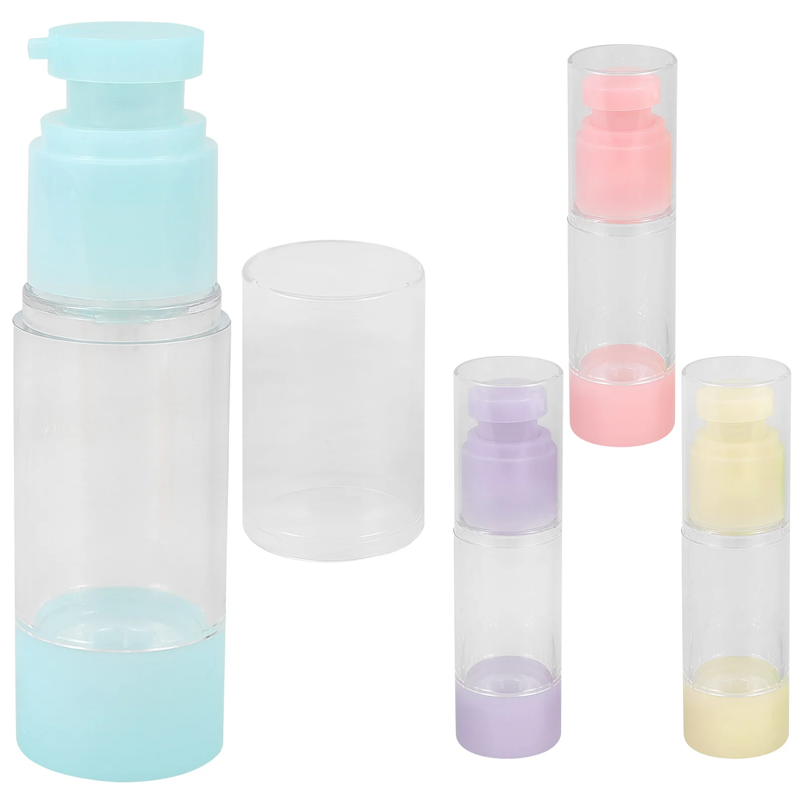 

4 Pcs Vacuum Bottle Set Leak Proof Travel Containers for Liquids Small Bottles Reusable Toner Shampoo Body Wash Lotion Storage
