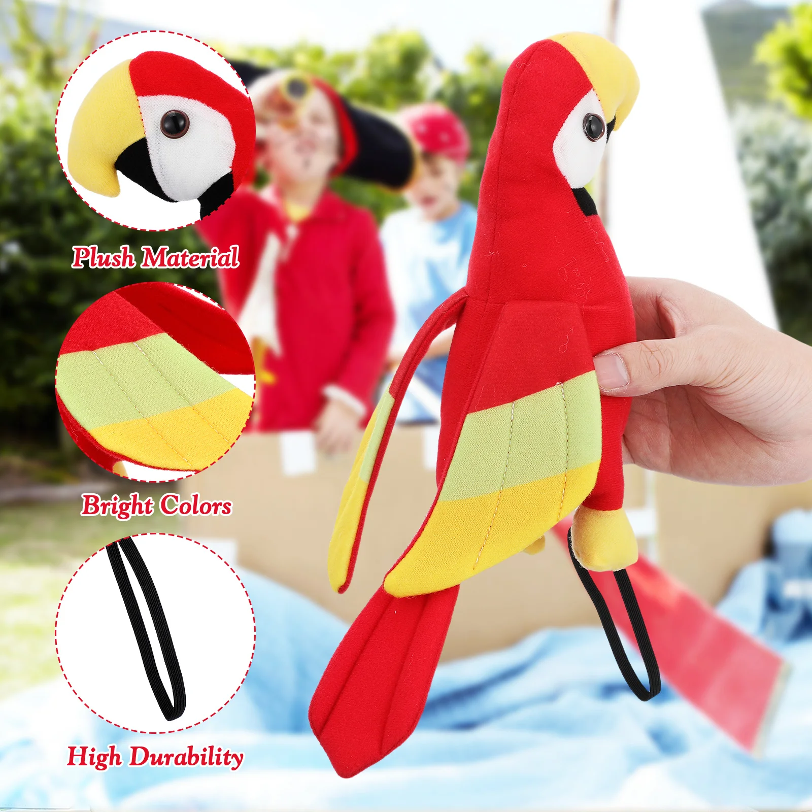 1 set accessorio per costume da pappagallo con spalla pirata simulazione ornamento di pappagallo per bambini vestire cosplay accessorio per costume da pirata per bambini