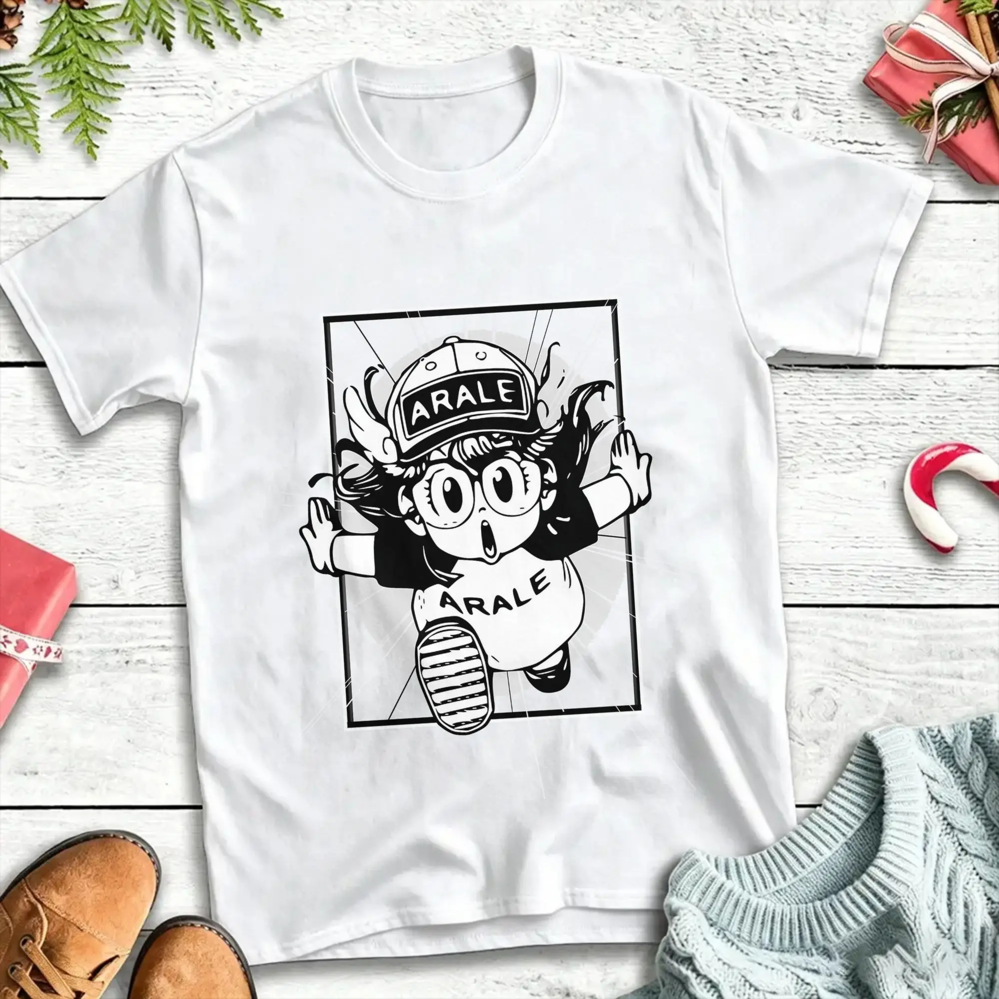 Amazing Arale Dr Slump Anime  T-Shirts for Men Women Round Collar Cotton T Shirt Toriyama Manga 90s Short Sleeve Tee Shirt