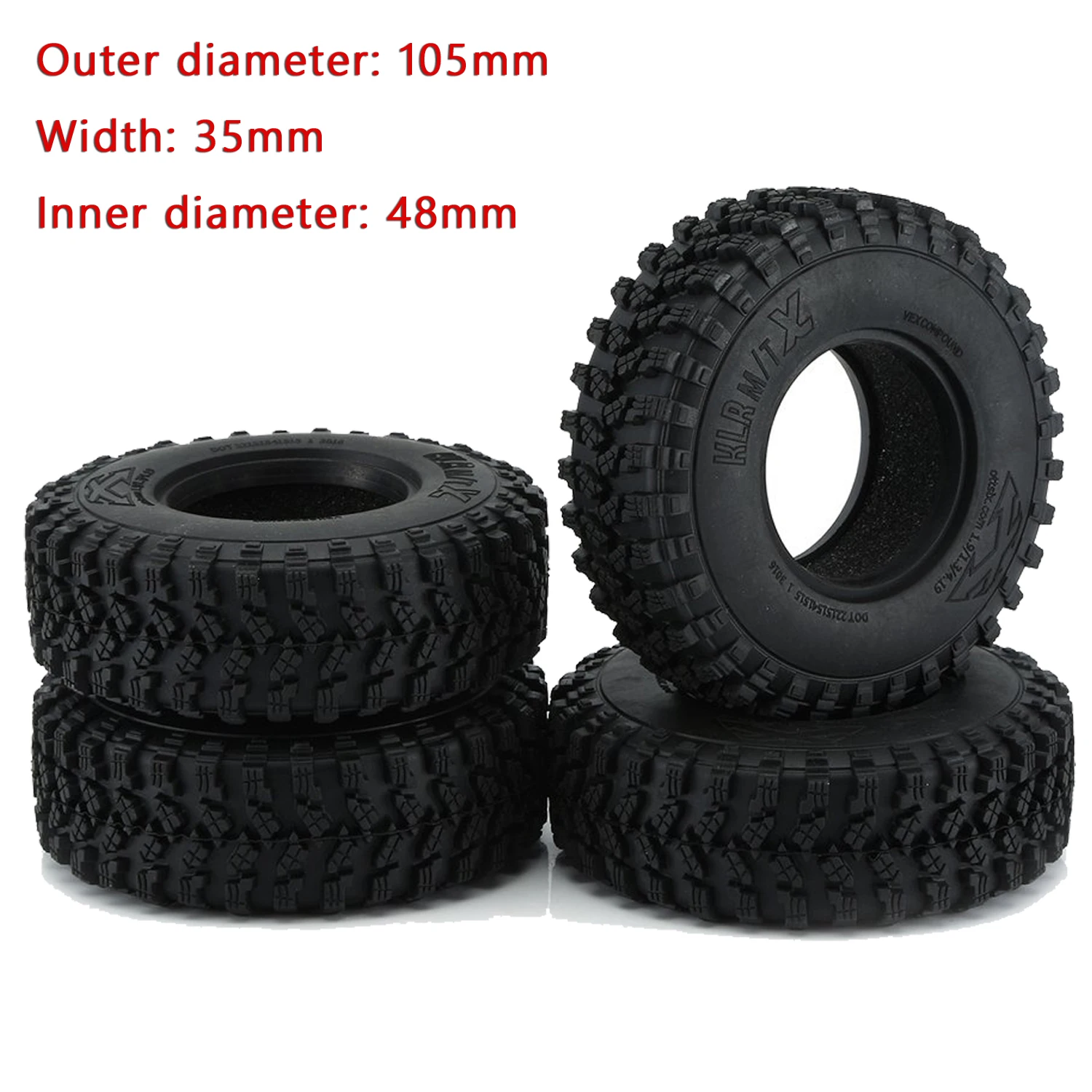 1.9インチラバーロックタイヤ,100mm,105mm,115mm,120mm,1:10ラジコン